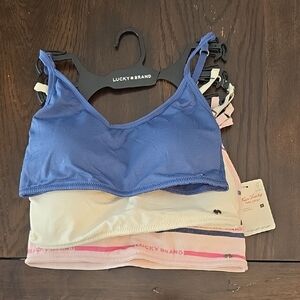 Lucky Brand Women's Bra Set - Blue, Cream, and Pink